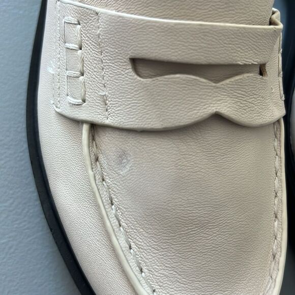 New Nordstrom Lafayette Penny Loafer Off White Size 10M - Picture 3 of 8
